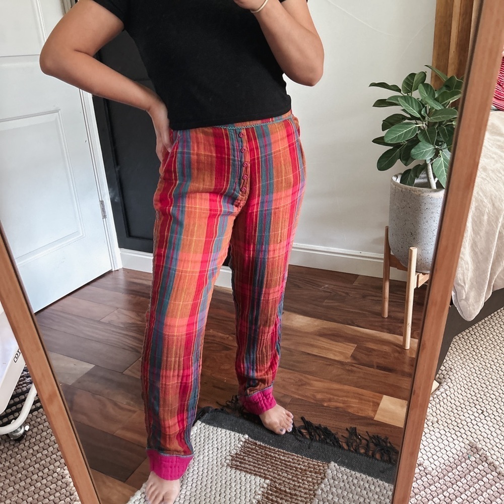 SUNDANCE Plaid Loungewear Cotton Jersey Pants. Size S